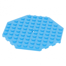 LEGO lapos elem 10×10 nyolcszögű középen lyukkal, sötét azúrkék (89523)