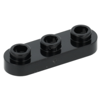 LEGO lapos elem 1x3 lekerekített tetején három lyukas bütyökkel, fekete (77850)