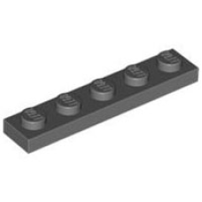 Eredeti, új LEGO lapos elem 1x5, sötétszürke (78329) - nélkülözhetetlen építőelem, alkatrész