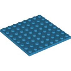 LEGO lapos elem 8x8, sötét azúrkék (41539)