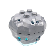 LEGO szikla 4×4 átlátszó világoskék kristály mintával szétszedhető, matt ezüst (88644c01)