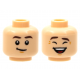 LEGO férfi fej kétarcú mosolygó/nevető arc mintával, világos testszínű (77726)