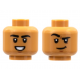 LEGO férfi fej kétarcú mosolygó/nevető arc mintával, középsötét testszínű (74992)