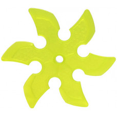 LEGO dobócsillag/körfűrészlap nagyméretű 6 foggal középen lyukkal, átlátszó neon zöld (41125)