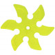 LEGO dobócsillag/körfűrészlap nagyméretű 6 foggal középen lyukkal, átlátszó neon zöld (41125)