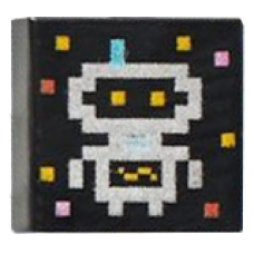 LEGO csempe 1×1 robot mintával, fekete (3070bpb286)
