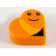 LEGO csempe 1×1 szív alakú mosolygós arc mintával, narancssárga (72222)