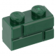 LEGO kocka 1x2 módosított tégla mintás, sötétzöld (98283)
