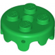 LEGO lapos elem kerek 2×2 oldalán cukormáz minta tortához, zöld (65700)
