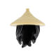 LEGO csúcsos kalap fekete hajjal, sárgásbarna-fekete (69509)