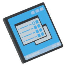 LEGO útjelző tábla 2×2 monitor/számítógép képernyő mintával, fekete (73772)