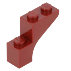 LEGO boltív 1×3×2, sötétpiros (88292)