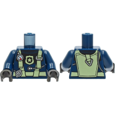LEGO felsőtest rendőr búvár ruha mintával, sötétkék (76382)