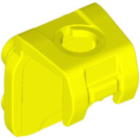 LEGO nyakba tehető fordító elem 4 bütyökkel elől hevederrel, neon sárga (41811)