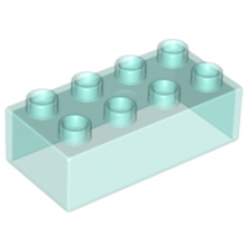 LEGO DUPLO kocka 2×4, átlátszó világoskék (3011)