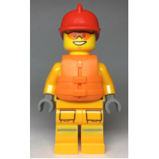 LEGO City férfi tűzoltó minifigura mentőmellényben 60215 (cty0974) 