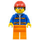 LEGO City női munkás építőmunkás minifigura 60325 (cty1402)