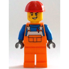 LEGO City férfi munkás építőmunkás minifigura 60325 (cty1403)