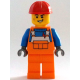 LEGO City férfi munkás építőmunkás minifigura 60325 (cty1403)
