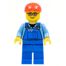LEGO City férfi vasutas munkás minifigura 7939 (trn227)