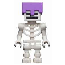 LEGO Minecraft Csontváz minifigura közép levendulalila sisakkal 21171 (min065)