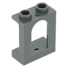 LEGO ablakkeret íves 1x2x2, sötétszürke (90195)