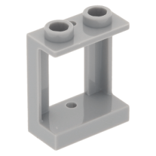 LEGO ablakkeret íves 1×2×2, világosszürke (90195)