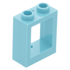 LEGO ablakkeret 1×2×2, közép azúrkék (60592)