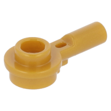 LEGO lapos elem kerek 1x1 lyukas bütyökkel és 1 hosszúságú rúddal, gyöngyház arany (32828)
