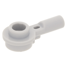 LEGO lapos elem kerek 1x1 lyukas bütyökkel és 1 hosszúságú rúddal, világosszürke (32828)