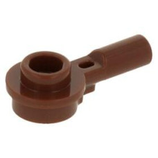 LEGO lapos elem kerek 1x1 lyukas bütyökkel és 1 hosszúságú rúddal, vörösesbarna (32828)
