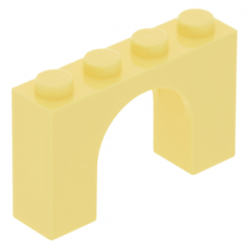 LEGO boltív 1×4×2, világossárga (6182)
