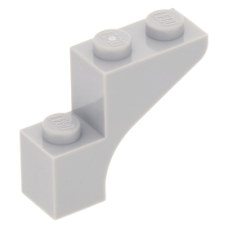 Eredeti, új LEGO boltív 1×3×2, világosszürke (88292) - elegáns forma egyedi szerkezetek kialakításához