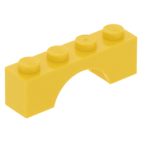 LEGO boltív 1x4, sárga (3659)