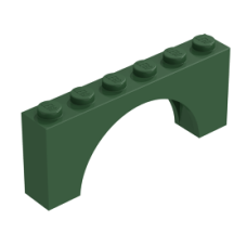 LEGO boltív 1×6×2, sötétzöld (15254)