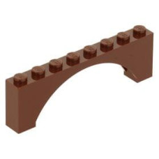 LEGO boltív 1x8x2, vörösesbarna (16577/40296)