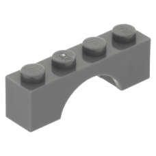LEGO boltív 1×4, sötétszürke (3659)