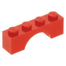 LEGO boltív 1×4, piros (3659)