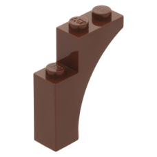 LEGO boltív 1x3x3, vörösesbarna (13965)
