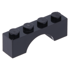 LEGO boltív 1×4, fekete (3659)