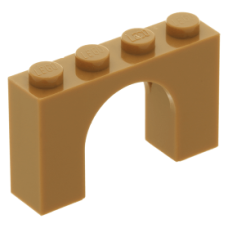 LEGO boltív 1×4×2, középsötét testszínű (6182)