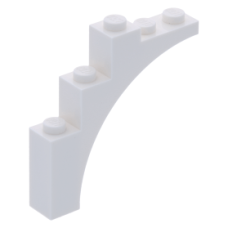 Eredeti, új LEGO boltív 1×5×4, fehér (2339/14395) - elegáns forma egyedi szerkezetek kialakításához
