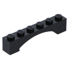 LEGO boltív 1×6 emelt, fekete (92950)