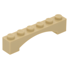 LEGO boltív 1×6 emelt, sárgásbarna (92950)