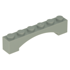 LEGO boltív 1x6 emelt, világosszürke (92950)
