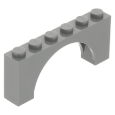 LEGO boltív 1×6×2, sötétszürke (15254)
