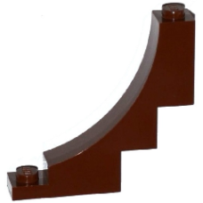 LEGO boltív fordított 1x5x4, vörösesbarna (30099)