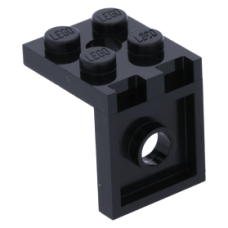 LEGO fordító elem 2x2 - 2x2 kettő lyukkal, fekete (3956)