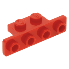 LEGO fordító elem 1×2 - 1×4, piros (28802/2436)