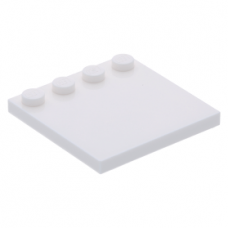 LEGO csempe 4×4 egyik szélén 4 bütyökkel, fehér (6179)